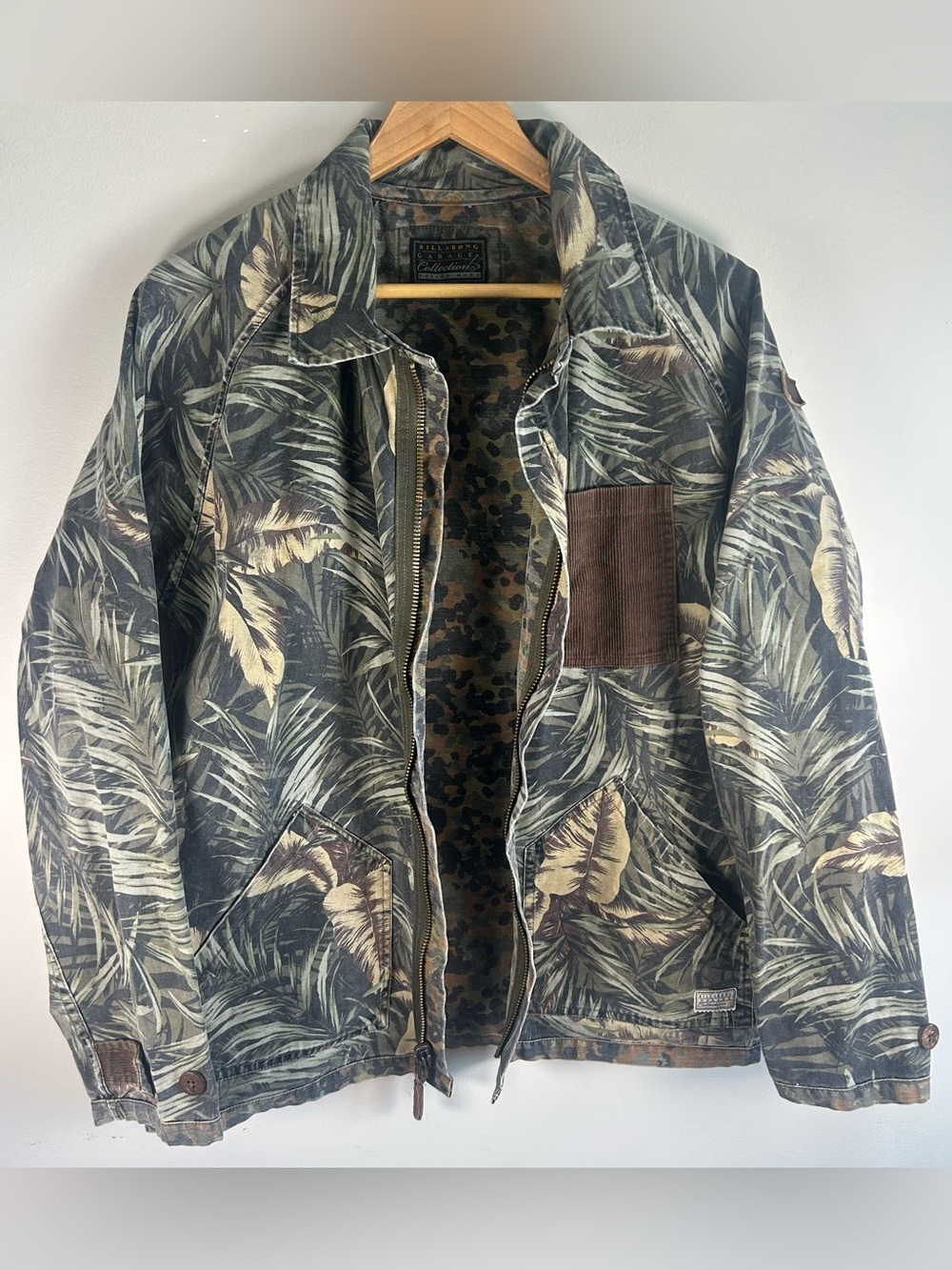 Billabong Garage Collection Men’s Fleck Jacket Sz M Camo Zip Up Corduroy VTG Y2K - Picture 2 of 15